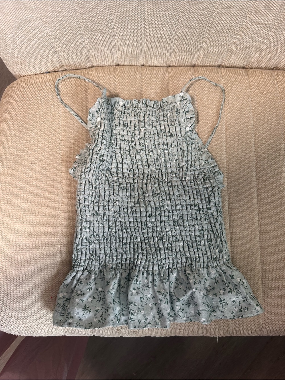Reformation smocked tank top